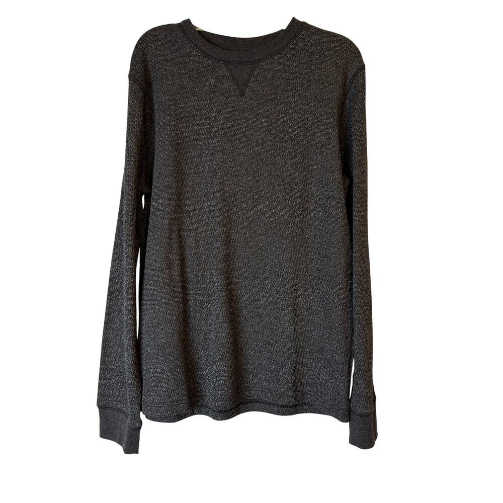 Wonder Nation Boys Long Sleeve Black & Gray Thermal Shirt - XL